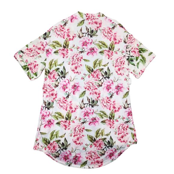Show Me Your Mumu Kimono Robe One Size Brie Floral Rose White Pink Open Cardigan - Picture 3 of 5
